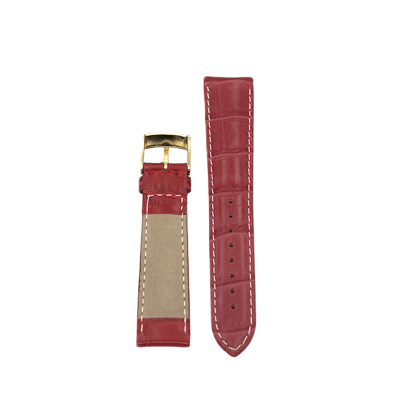 Red Leather Strap With Croc Grains