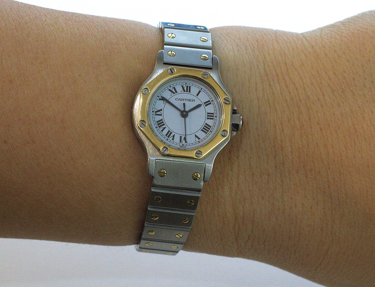 Cartier Santos Octagon Watch, Steel and Gold, Automatic