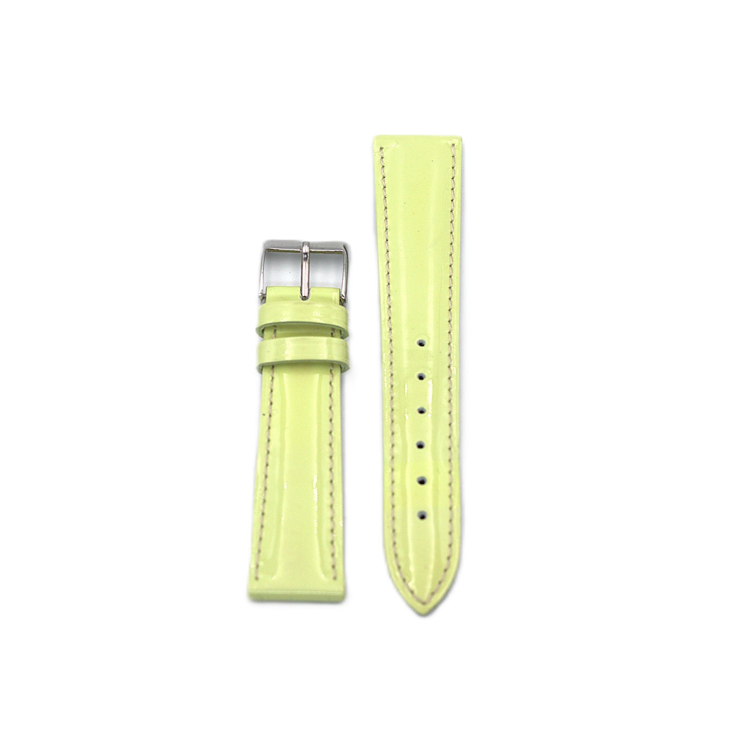 Lime Green Leather Strap with White Stitch