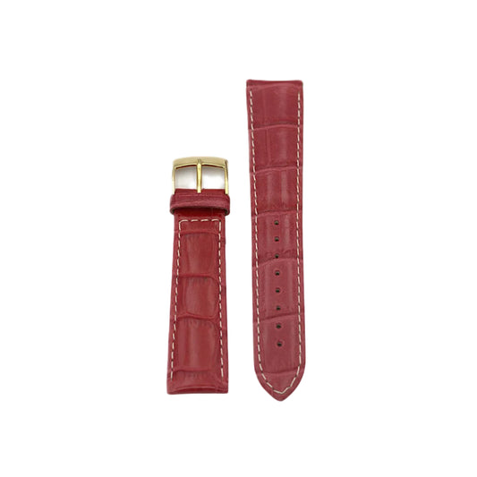 Red Leather Strap With  Croc Grains