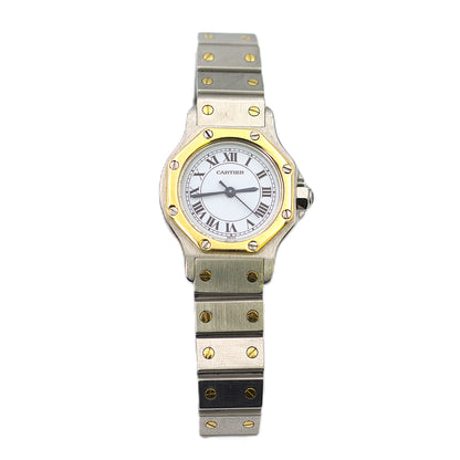 Cartier Santos Octagon Watch, Steel and Gold, Automatic