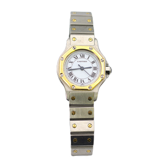 Cartier Santos Octagon Watch, Steel and Gold, Automatic